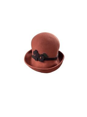 Women's Toucan Collection Rust & Black Felt Cloche Hat One Size